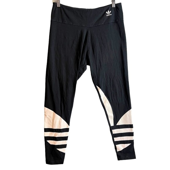 adidas Originals Tricot Black & White Leggings Women's Large - Picture 1 of 8